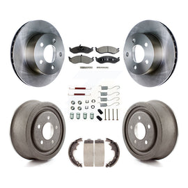 Front Rear Disc Brake Rotors Ceramic Pads And Drum Kit (7Pc) For Jeep TJ