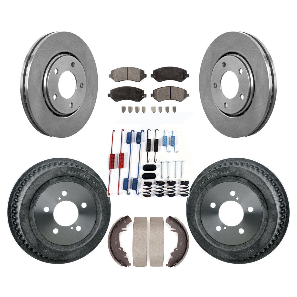 Front Rear Disc Brake Rotor Ceramic Pad Drum Kit (7Pc) For Dodge Chrysler Town &