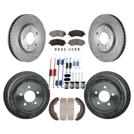 Front Rear Disc Brake Rotor Ceramic Pad & Drum Kit (7Pc) For Dodge Grand Caravan