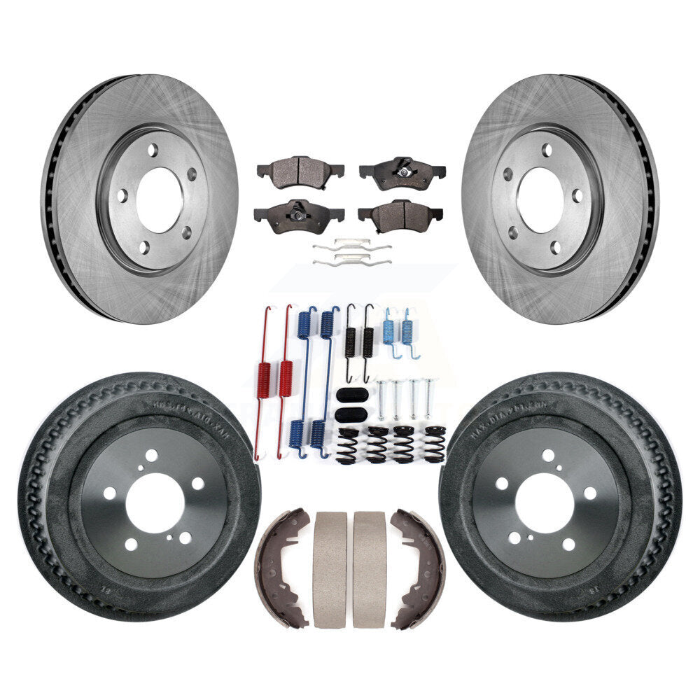 Front Rear Disc Brake Rotor Ceramic Pad Drum Kit (7Pc) For Dodge Chrysler Town &