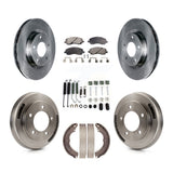 Front Rear Brake Rotor Ceramic Pad Drum Kit (7Pc) For 2008 Mitsubishi Lancer GTS