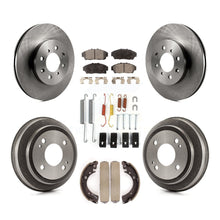 Charger l'image dans la galerie, Rotors de frein à disque avant et arrière, plaquettes en céramique et Kit de tambour (7 pièces) pour Honda Civic 