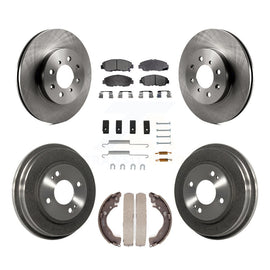 Front Rear Disc Brake Rotors Ceramic Pads And Drum Kit (7Pc) For Honda Insight