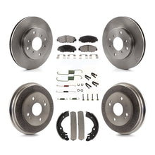 Charger l'image dans la galerie, Front Rear Disc Brake Rotors Ceramic Pads And Drum Kit (7Pc) For Honda Accord