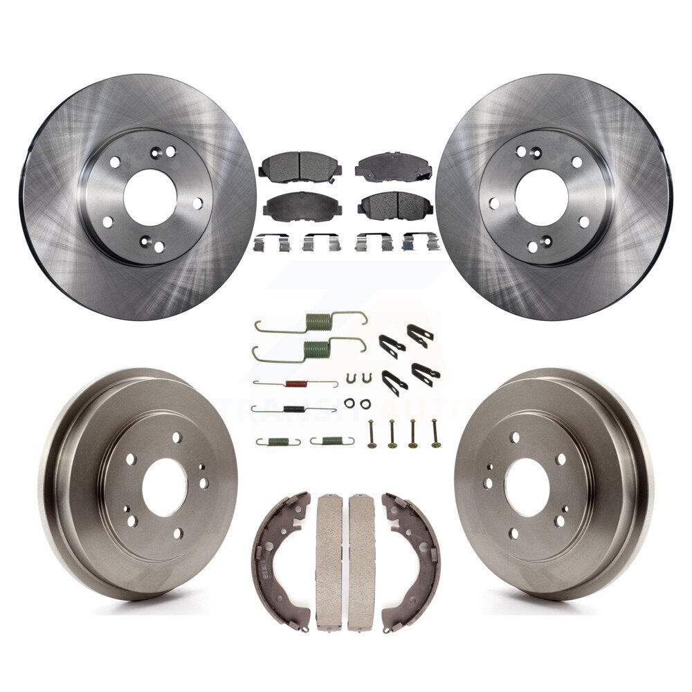 [Front+Rear] 2011 Honda Civic GX Premium OE Brake Rotor Drum Kit & Ceramic Pads For Max Braking