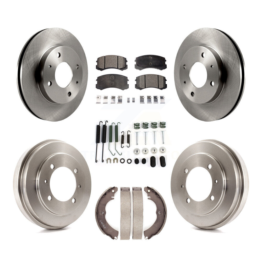 Front Rear Disc Brake Rotor Ceramic Pad And Drum Kit (7Pc) For Mitsubishi Lancer