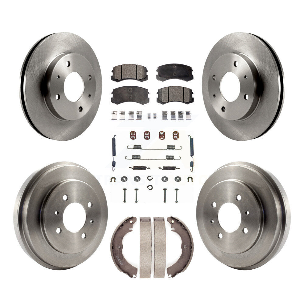 Front Rear Disc Brake Rotor Ceramic Pad And Drum Kit (7Pc) For Mitsubishi Lancer