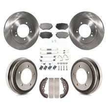 Charger l'image dans la galerie, Kit de plaquettes et de tambour en céramique, Rotor de frein à disque avant et arrière (7 pièces) pour Suzuki Grand Vitara 