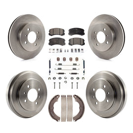 Front Rear Disc Brake Rotor Ceramic Pad And Drum Kit (7Pc) For Mitsubishi Lancer