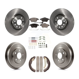 Front Rear Disc Brake Rotors Ceramic Pad And Drum Kit (7Pc) For Volkswagen Jetta