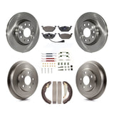 Front Rear Disc Brake Rotors Ceramic Pad And Drum Kit (7Pc) For Volkswagen Jetta