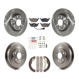 Front Rear Disc Brake Rotors Ceramic Pad And Drum Kit (7Pc) For Volkswagen Jetta