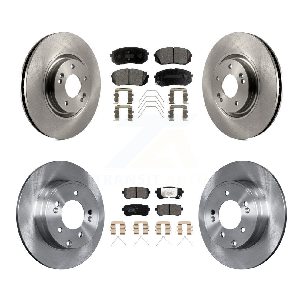 Front Rear Brake Rotors Ceramic Pad Kit For Kia Optima With Manual Parking