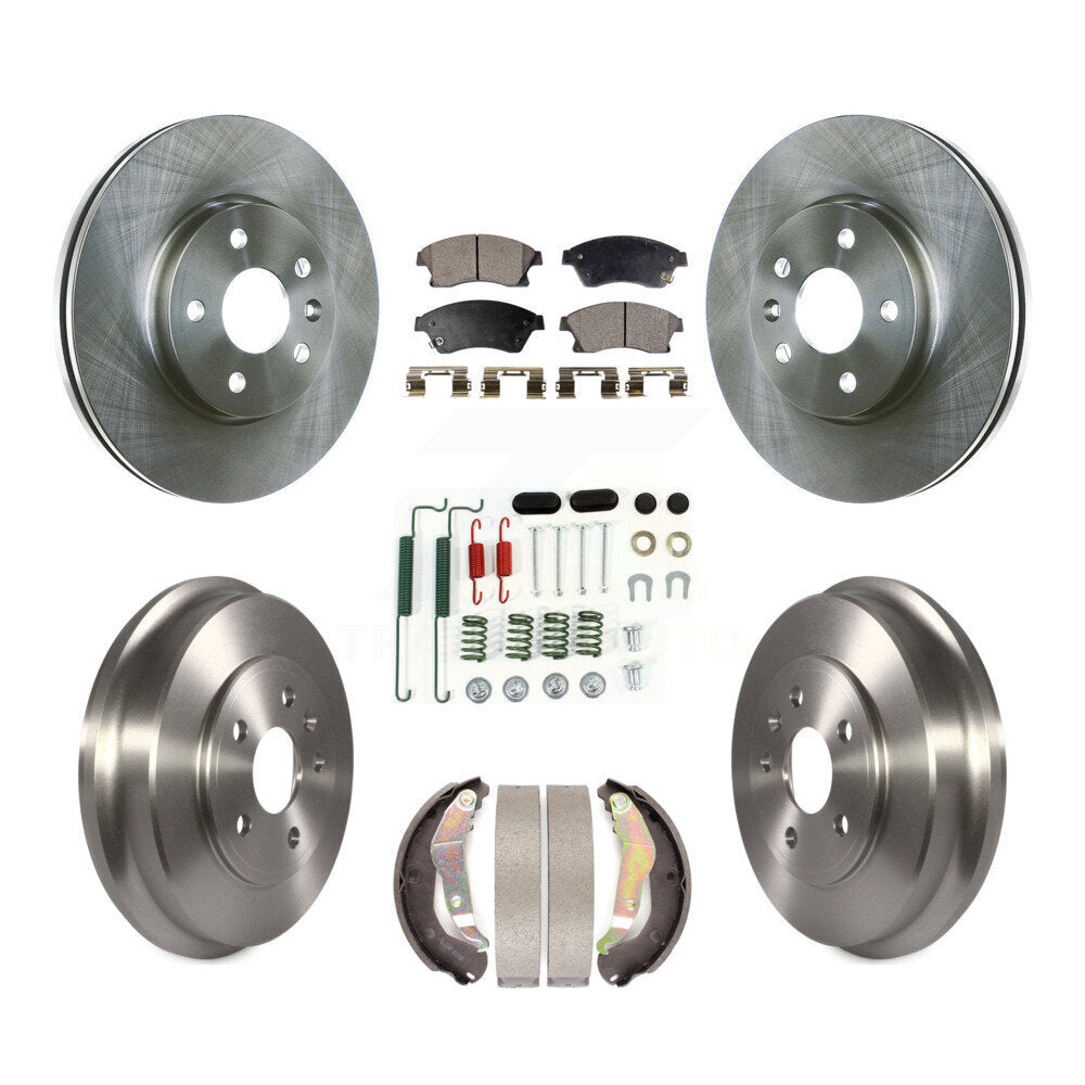 Front Rear Disc Brake Rotors Ceramic Pads And Drum Kit (7Pc) For Chevrolet Sonic