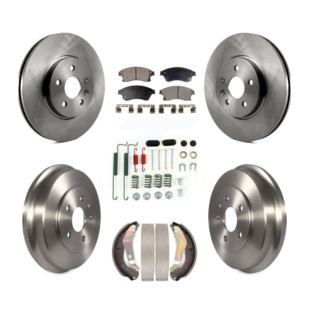 [Front+Rear] 13-14 Chevrolet Sonic RS Premium OE Brake Rotor Drum Kit & Ceramic Pads For Max Braking