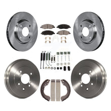 Load image into Gallery viewer, Front Rear Brake Rotor Ceramic Pad &amp; Drum Kit (7Pc) For Nissan Versa 4-Wheel ABS