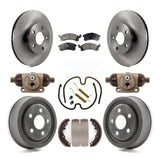 Front Rear Disc Brake Rotors Ceramic Pads And Drum Kit (9Pc) For Pontiac Sunfire