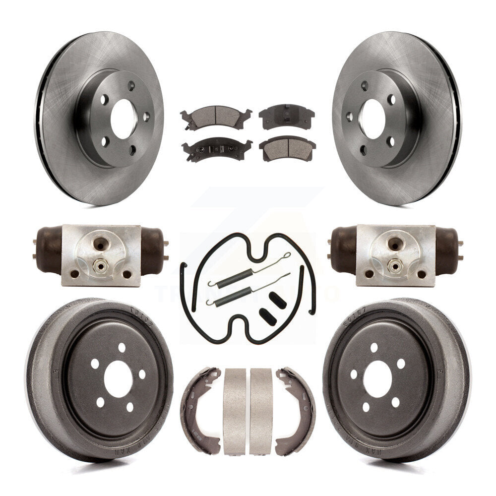 Front Rear Disc Brake Rotors Ceramic Pad & Drum Kit (9Pc) For Chevrolet Cavalier