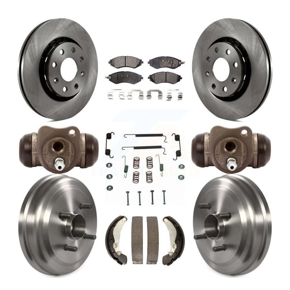 Front Rear Brake Rotors Ceramic Pad & Drum Kit (9Pc) For Chevrolet Aveo Aveo5 G3