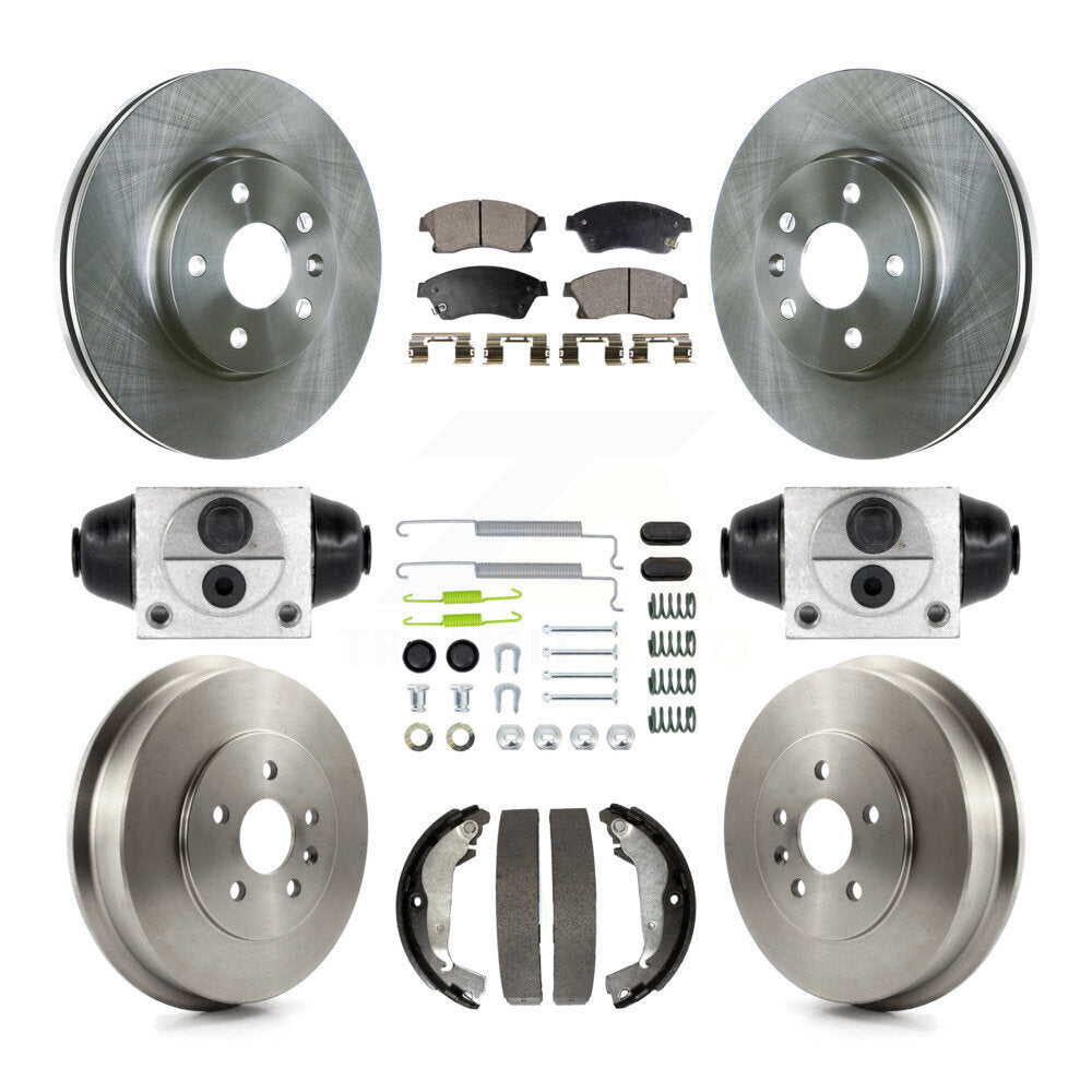 Front Rear Brake Rotors Ceramic Pad & Drum Kit (9Pc) For Chevrolet Cruze Limited
