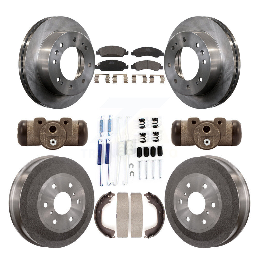 Front Rear Brake Rotor Ceramic Pad & Drum Kit (9Pc) For Chevrolet Silverado 1500