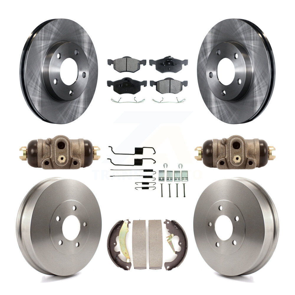[Front+Rear] 2007 Ford Escape Mercury Premium OE Brake Rotor Drum Kit & Ceramic Pads For Max Braking