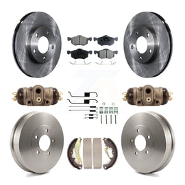 [Front+Rear] 2007 Ford Escape Mercury Premium OE Brake Rotor Drum Kit & Ceramic Pads For Max Braking