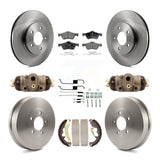 [Front+Rear] 2007 Ford Escape Mercury Premium OE Brake Rotor Drum Kit & Ceramic Pads For Max Braking