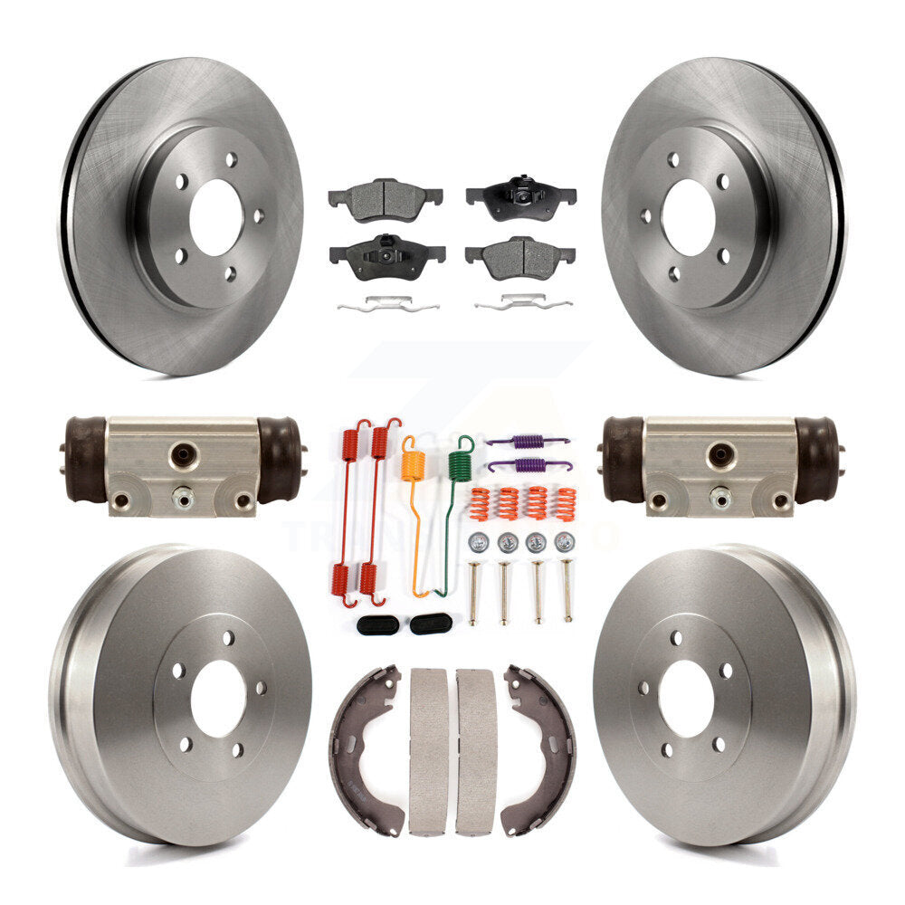 [Front+Rear] 2008 Mazda Tribute Premium OE Brake Rotor Drum Kit & Ceramic Pads For Max Braking