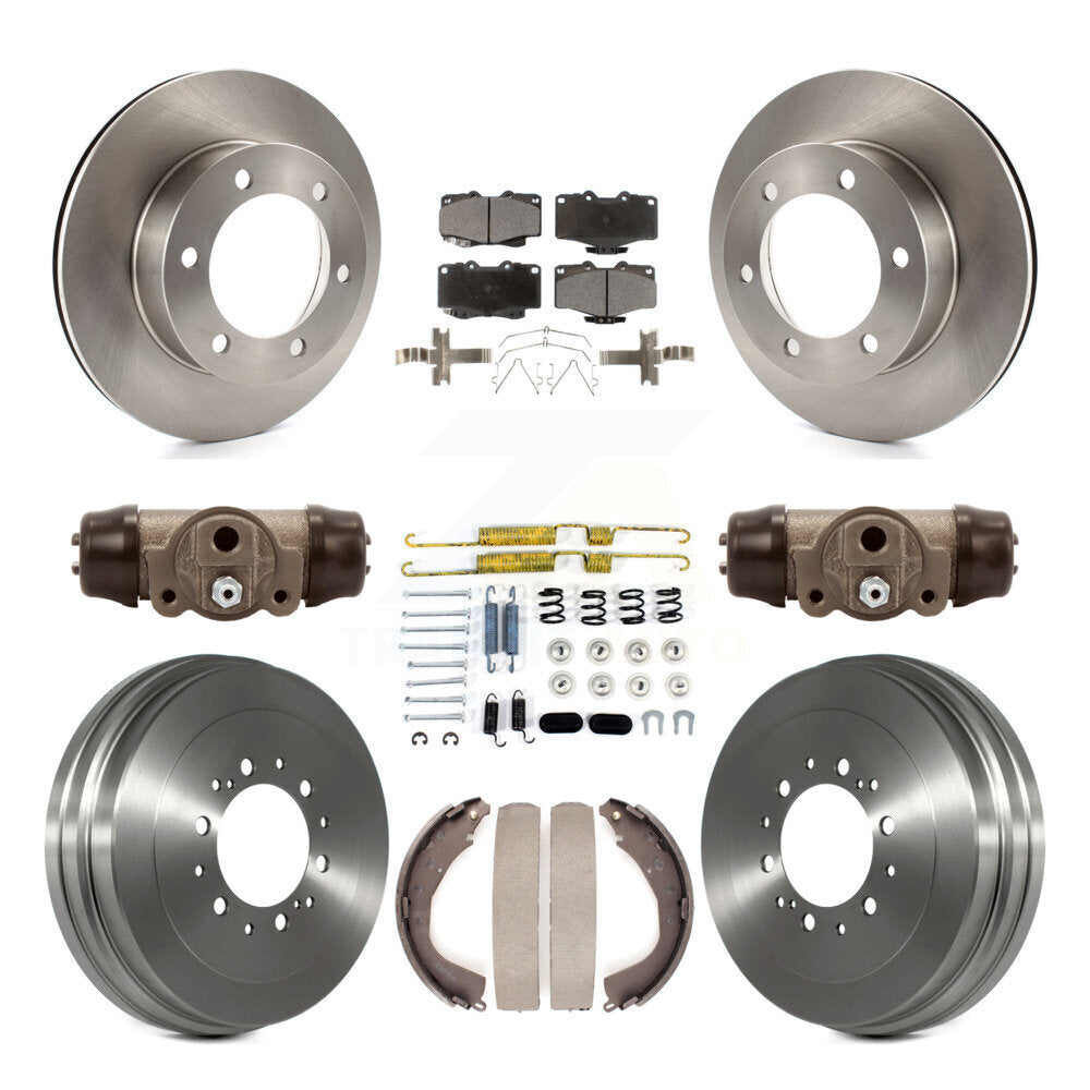 Front Rear Brake Rotor Ceramic Pad And Drum Kit (9Pc) For 2004 Toyota Tacoma 4WD