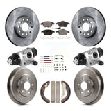Front Rear Disc Brake Rotors Ceramic Pad And Drum Kit (9Pc) For Volkswagen Jetta