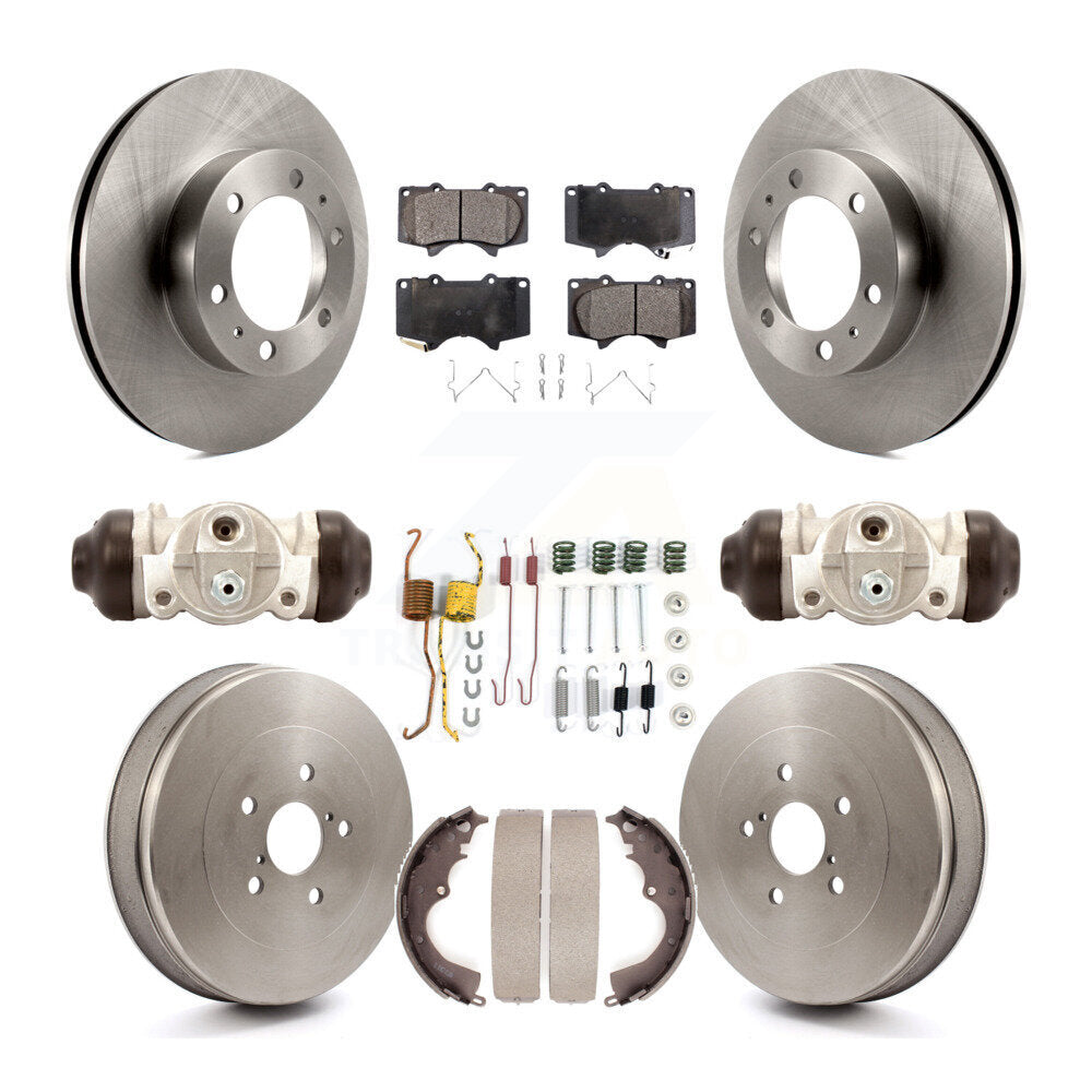 Front Rear Disc Brake Rotors Ceramic Pads And Drum Kit (9Pc) For Toyota Tacoma