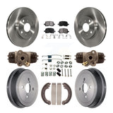 Front Rear Brake Rotors Ceramic Pad Drum Kit (9Pc) For Toyota Corolla From 04 02