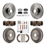 Front Rear Brake Rotor Ceramic Pad Drum Kit (9Pc) For Toyota Matrix Pontiac Vibe