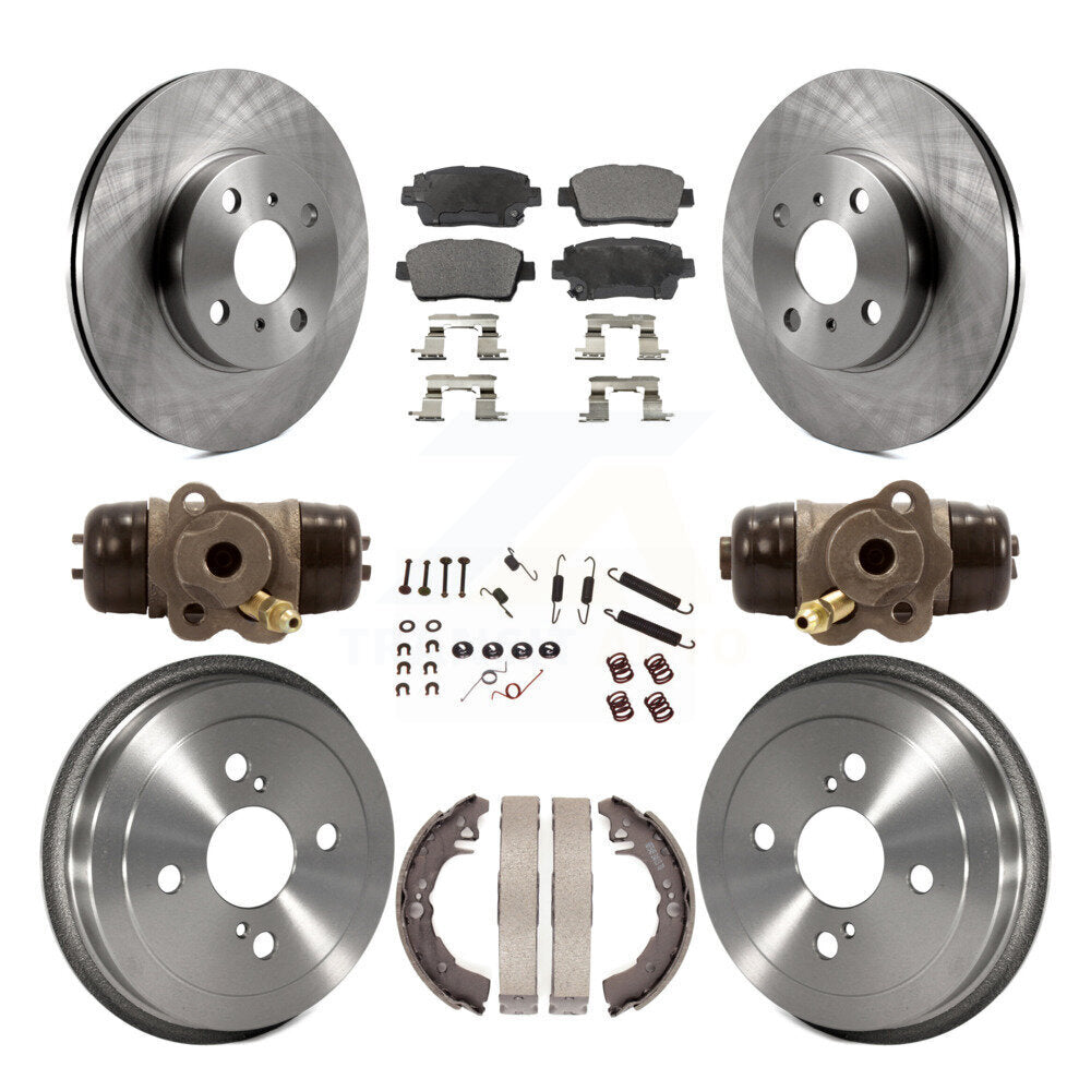 [Front+Rear] 2001-2005 Toyota Echo Premium OE Brake Rotor Drum Kit & Ceramic Pads For Max Braking