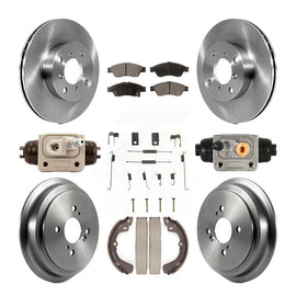 [Front+Rear] 2006-2007 Suzuki Aerio Premium OE Brake Rotor Drum Kit & Ceramic Pads For Max Braking