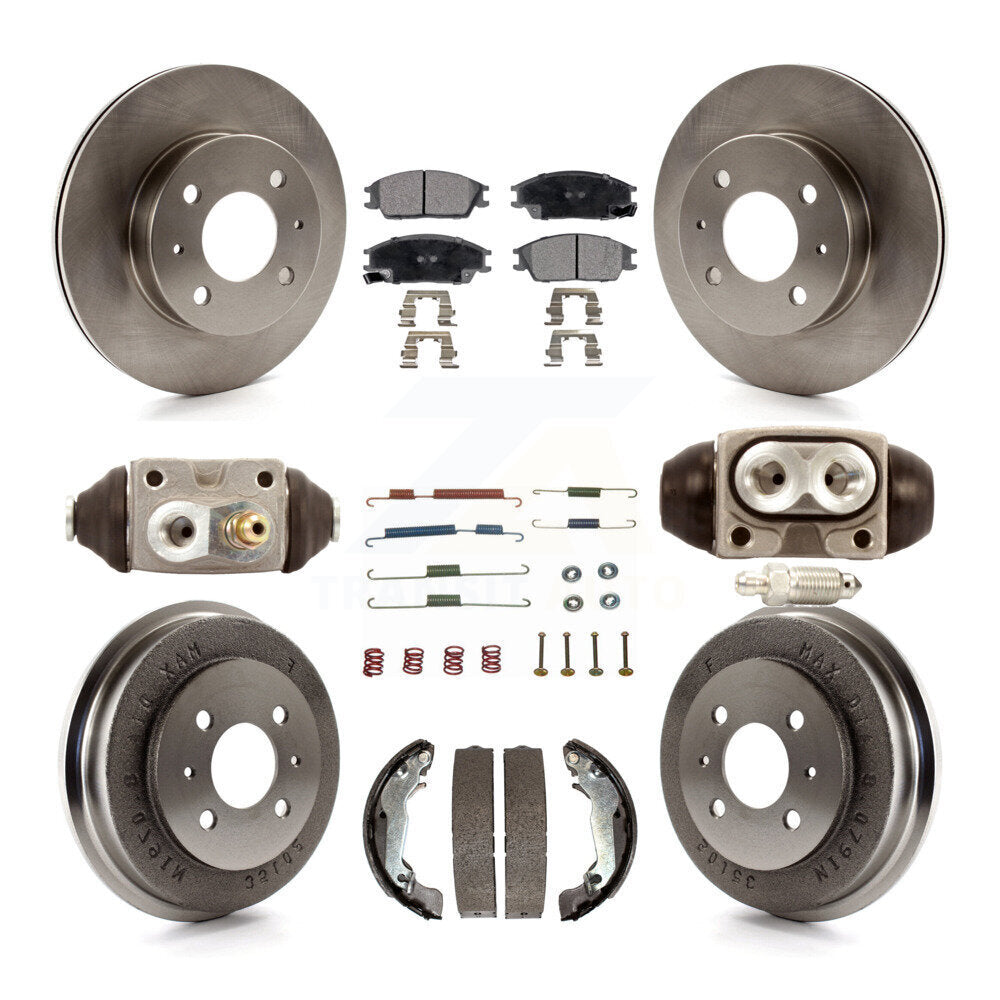 [Front+Rear] 2003-2005 Hyundai Accent Premium OE Brake Rotor Drum Kit & Ceramic Pads For Max Braking