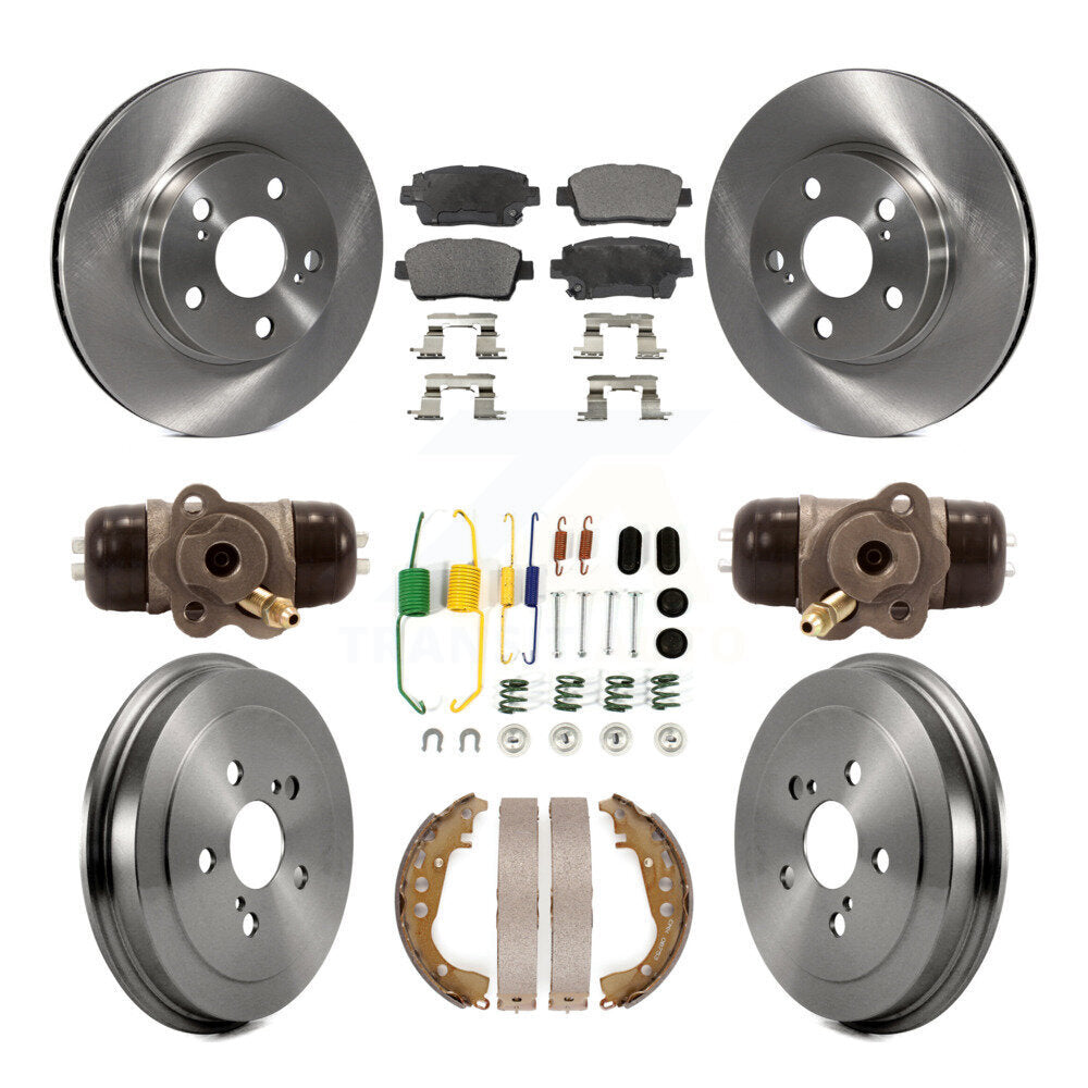 [Front+Rear] 2008 Toyota Prius Premium OE Brake Rotor Drum Kit & Ceramic Pads For Max Braking