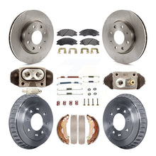 Load image into Gallery viewer, Front Rear Disc Brake Rotors Ceramic Pads And Drum Kit (9Pc) For Kia Spectra