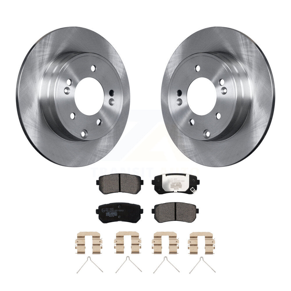 Rear Disc Brake Rotors And Ceramic Pads Kit For Hyundai Sonata Kia Optima