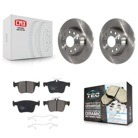 Rear Brake Rotor Ceramic Pad Kit For Audi A3 Quattro Volkswagen e-Golf Sportback