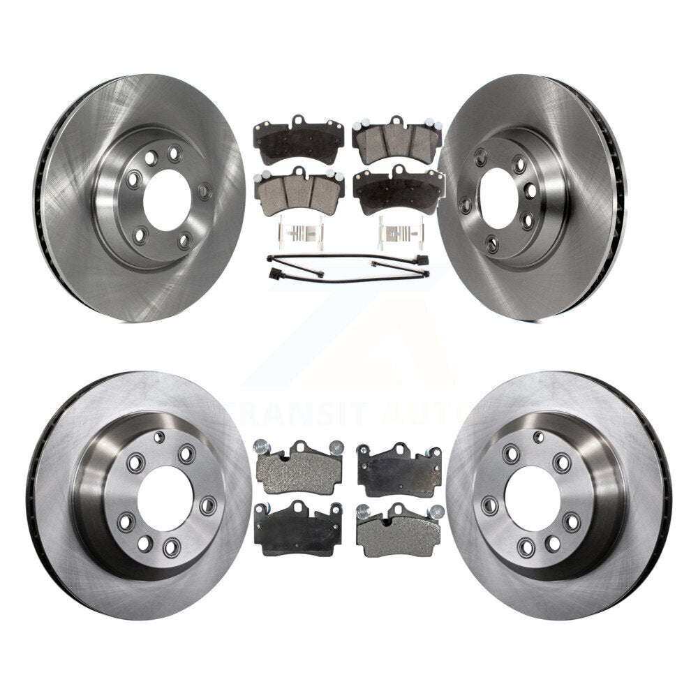 Front Rear Disc Brake Rotor Ceramic Pad Kit (6Pc) For Audi Q7 Volkswagen Touareg