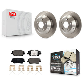 Rear Brake Rotor Ceramic Pad Kit For 14-15 Kia Sorento With Red Painted Calipers