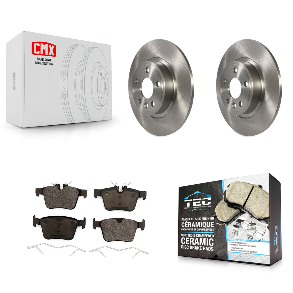 Rear Brake Rotors & Ceramic Pad Kit For Land Rover Discovery Sport Jaguar E-Pace