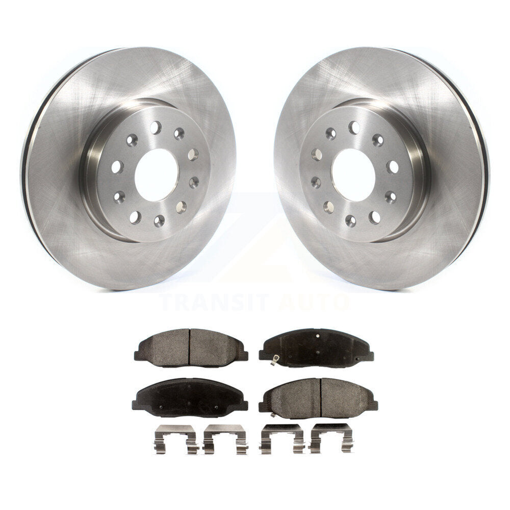 Front Brake Rotor And Ceramic Pad Kit For Cadillac CTS Without Heavy Duty Brakes