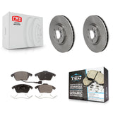 Front Brake Rotors & Ceramic Pad Kit For Volkswagen CC With 340mm Diameter Rotor