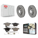 Front Brake Rotors & Ceramic Pad Kit For Volkswagen CC With 340mm Diameter Rotor
