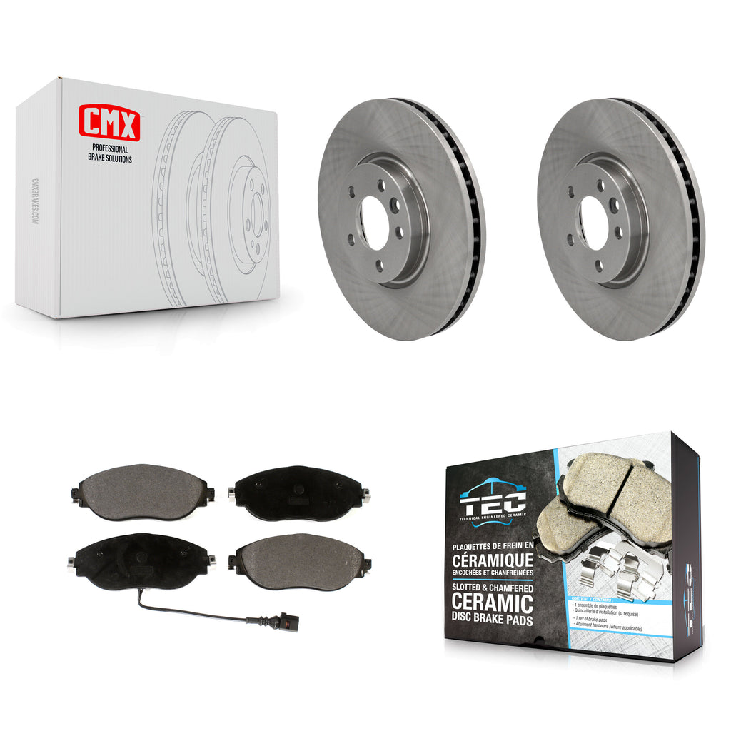 Front Disc Brake Rotors And Ceramic Pads Kit For Volkswagen CC AWD