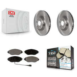 Front Brake Rotor Ceramic Pad Kit For Volkswagen Tiguan Jetta GTI Audi Golf R S3