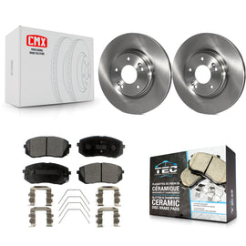 Front Brake Rotors Ceramic Pad Kit For Kia Soul Hyundai Kona Elantra GT Veloster